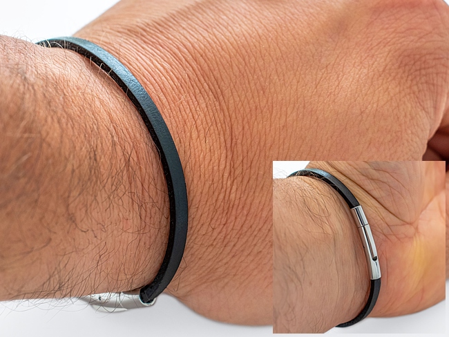 Skórzany rzemień 4mm + eleganckie zapięcie