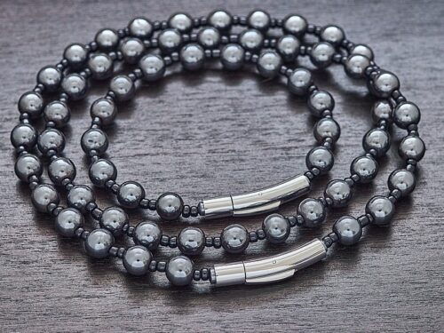 Komplety z hematytu: naszyjnik + bransoletka