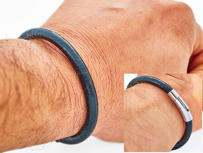 Skórzany rzemień 6mm + eleganckie zapięcie