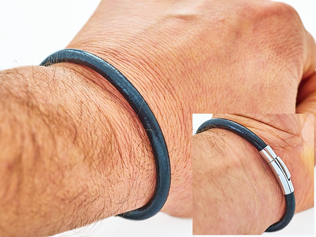 Skórzany rzemień 5mm + eleganckie zapięcie