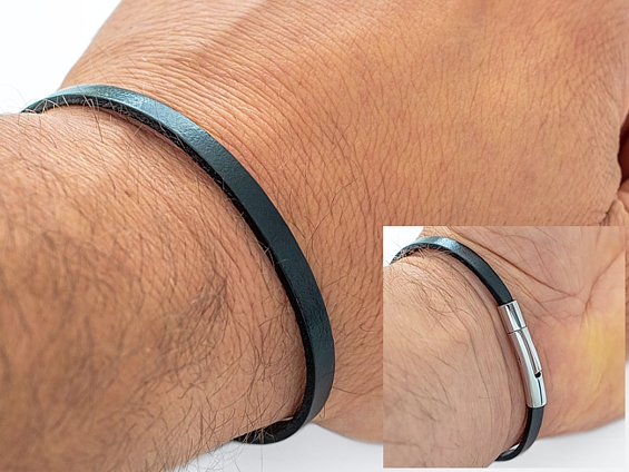 Skórzany rzemień 5mm + eleganckie zapięcie