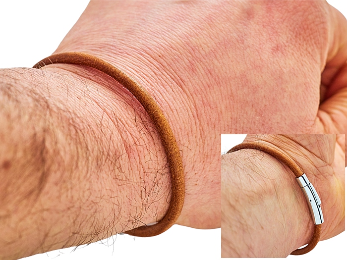 Skórzany rzemień 5mm + eleganckie zapięcie