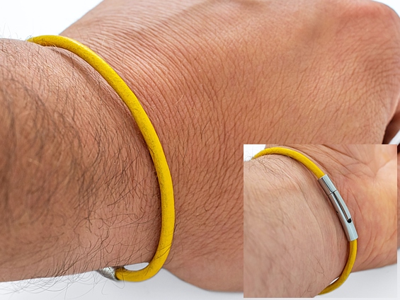 Bransoletka skórzany rzemień 3mm + eleganckie zapięcie