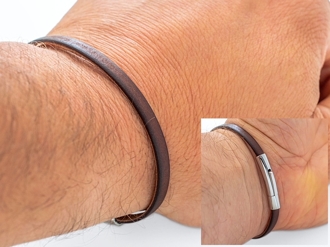 Skórzany rzemień 5mm + eleganckie zapięcie