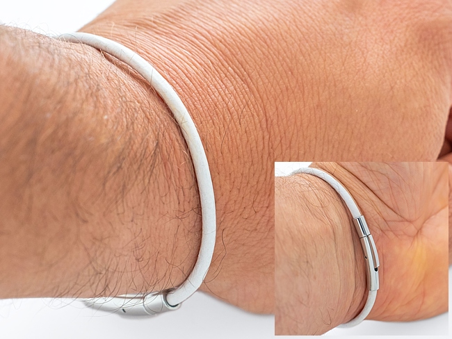 Bransoletka skórzany rzemień 3mm + eleganckie zapięcie