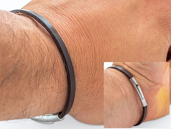 Skórzany rzemień 4mm + eleganckie zapięcie